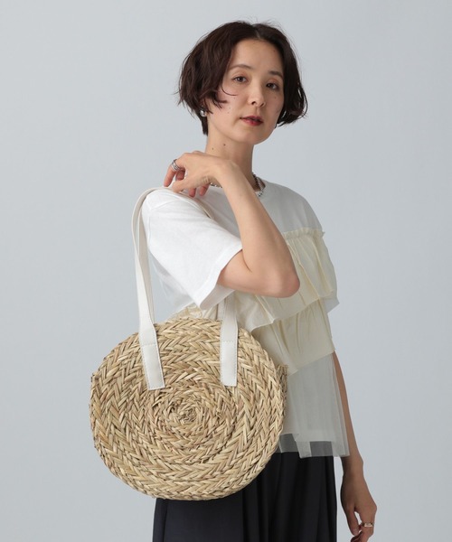 LEPSIM（レプシィム）の「水草ラウンドバッグ　322113（ショルダーバッグ・レディース・ブラック/オフホワイト・ONE SIZE）」の4枚目の写真