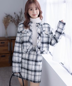 セール】ツイードジャケット（ノーカラージャケット）｜SNIDEL