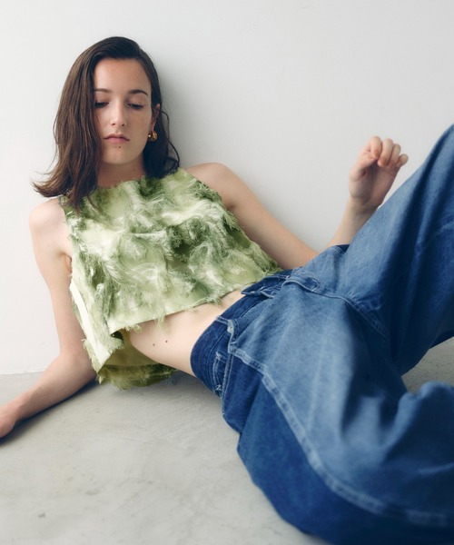 フリンジプリントトップス（Tシャツ/カットソー）｜ADAM ET ROPE