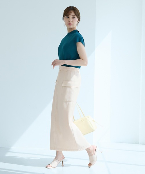 Andemiu（アンデミュウ）の「ポケットIラインスカート492570（スカート・レディース・アイボリー/ブラック/ベージュ・SMALL/MEDIUM）」の9枚目の写真