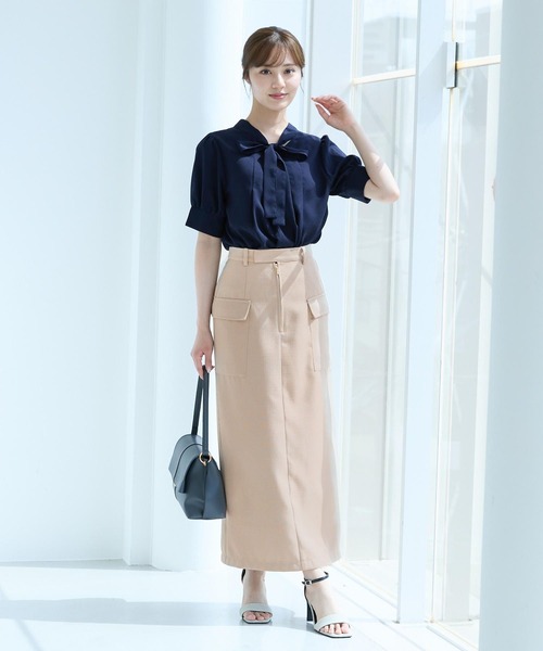 Andemiu（アンデミュウ）の「ポケットIラインスカート492570（スカート・レディース・アイボリー/ブラック/ベージュ・SMALL/MEDIUM）」の11枚目の写真