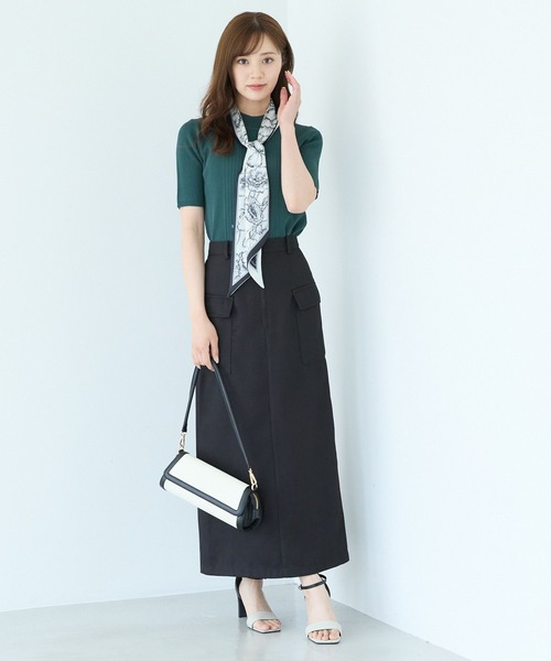 Andemiu（アンデミュウ）の「ポケットIラインスカート492570（スカート・レディース・アイボリー/ブラック/ベージュ・SMALL/MEDIUM）」の12枚目の写真