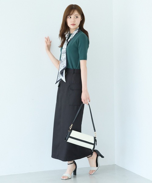 Andemiu（アンデミュウ）の「ポケットIラインスカート492570（スカート・レディース・アイボリー/ブラック/ベージュ・SMALL/MEDIUM）」の13枚目の写真