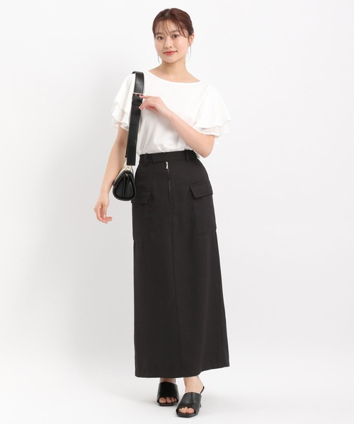 Andemiu（アンデミュウ）の「ポケットIラインスカート492570（スカート・レディース・アイボリー/ブラック/ベージュ・SMALL/MEDIUM）」の15枚目の写真