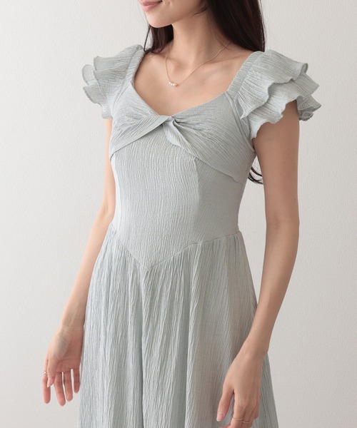 Lace Ladies(レースレディース)の「ワッシャー フリル袖 バックリボン ロング ワンピース(ワンピース・レディース・アイボリー/ブルー/ピンク/ラベンダー・FREE)」の14枚目の写真