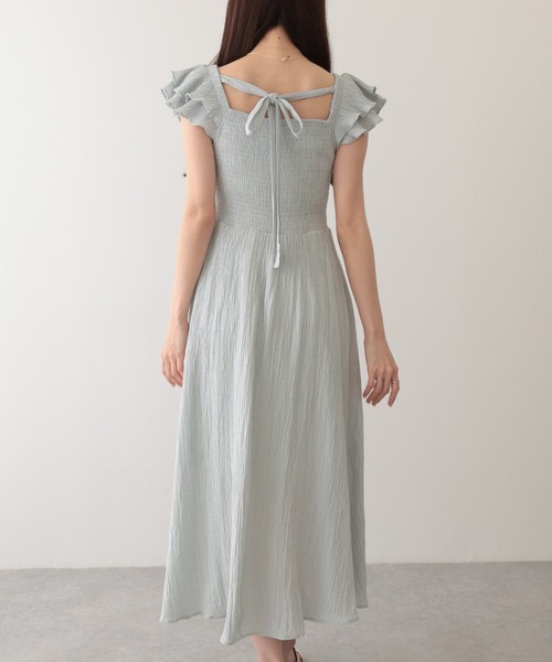 Lace Ladies(レースレディース)の「ワッシャー フリル袖 バックリボン ロング ワンピース(ワンピース・レディース・アイボリー/ブルー/ピンク/ラベンダー・FREE)」の18枚目の写真