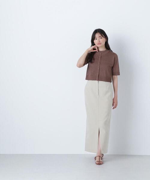 NATURAL BEAUTY BASIC（ナチュラルビューティーベーシック）の「◇フロントスリットナロースカート（スカート・レディース・ブラック/ベージュ/ブラウン・SMALL/MEDIUM/P/S）」の3枚目の写真