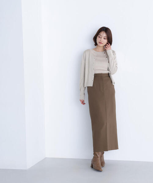 NATURAL BEAUTY BASIC（ナチュラルビューティーベーシック）の「◇フロントスリットナロースカート（スカート・レディース・ブラック/ベージュ/ブラウン・SMALL/MEDIUM/P/S）」の8枚目の写真