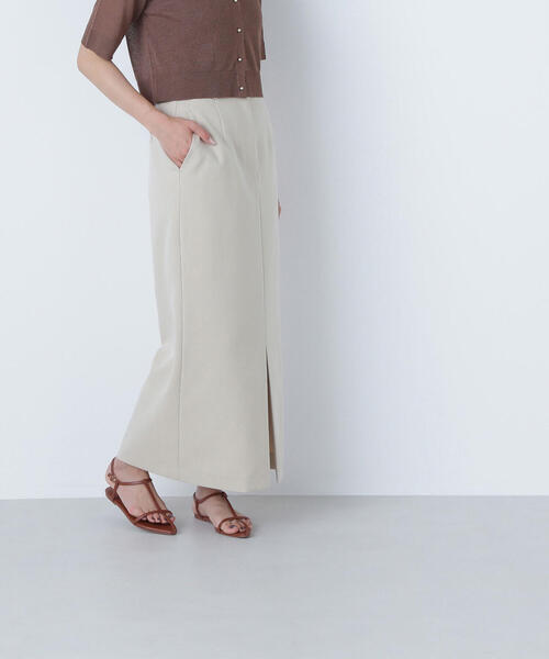 NATURAL BEAUTY BASIC（ナチュラルビューティーベーシック）の「◇フロントスリットナロースカート（スカート・レディース・ブラック/ベージュ/ブラウン・SMALL/MEDIUM/P/S）」の3枚目の写真