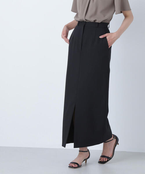 NATURAL BEAUTY BASIC（ナチュラルビューティーベーシック）の「◇フロントスリットナロースカート（スカート・レディース・ブラック/ベージュ/ブラウン・SMALL/MEDIUM/P/S）」の2枚目の写真