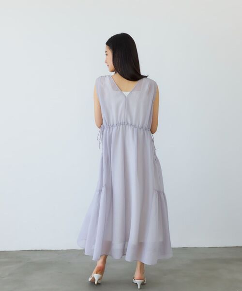 STRATA(エストラータ)の「マイクロチェックシアーワンピースセット 【低身長・小柄女性】(ワンピース・レディース・ネイビー/ホワイト/グレー・SHORT/REGULAR)」の9枚目の写真