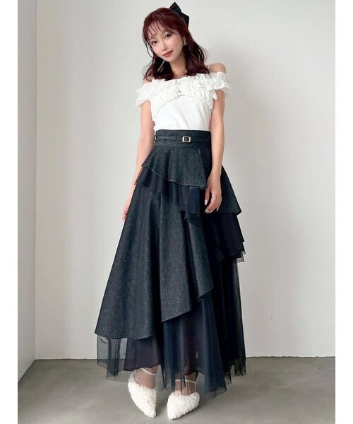 RESEXXY(リゼクシー)の「ボリュームフリルドッキングカットトップス(Tシャツ/カットソー・レディース・ブラック/イエロー/ホワイト・FREE)」の16枚目の写真