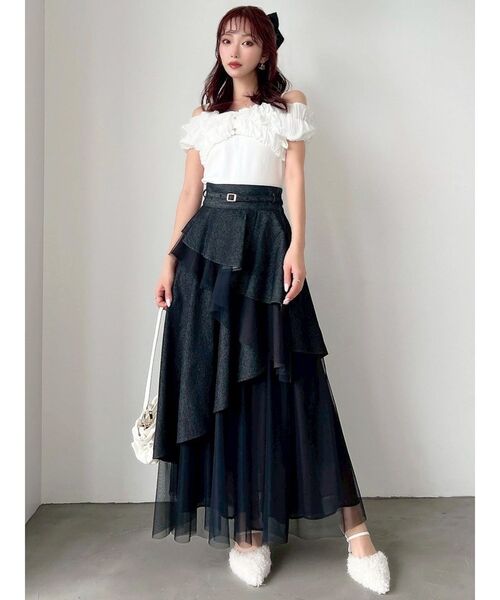 RESEXXY(リゼクシー)の「ボリュームフリルドッキングカットトップス(Tシャツ/カットソー・レディース・ブラック/イエロー/ホワイト・FREE)」の18枚目の写真