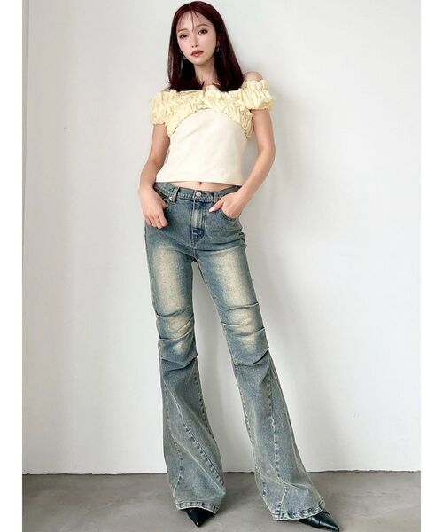 RESEXXY(リゼクシー)の「ボリュームフリルドッキングカットトップス(Tシャツ/カットソー・レディース・ブラック/イエロー/ホワイト・FREE)」の22枚目の写真