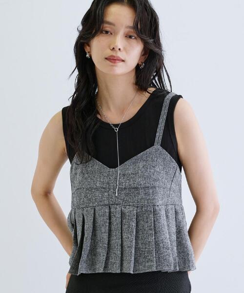 GALLEST（ギャレスト）の「◆【一部店舗限定】ツイードキャミビスチェ（タンクトップ・レディース・グレー/ブラック・38）」の2枚目の写真