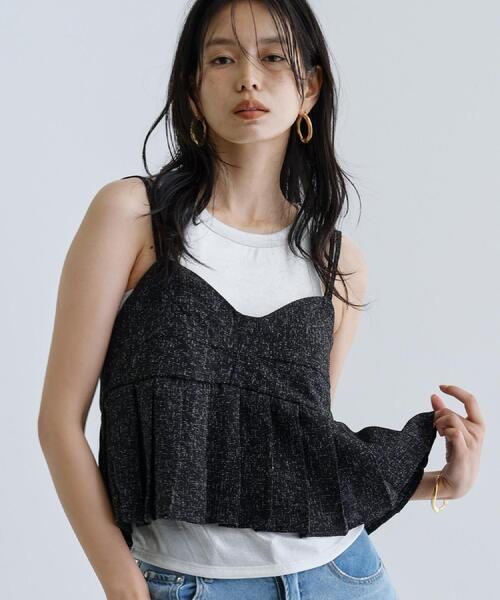 GALLEST（ギャレスト）の「◆【一部店舗限定】ツイードキャミビスチェ（タンクトップ・レディース・グレー/ブラック・38）」の3枚目の写真