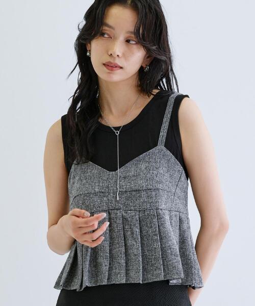 GALLEST（ギャレスト）の「◆【一部店舗限定】ツイードキャミビスチェ（タンクトップ・レディース・グレー/ブラック・38）」の5枚目の写真