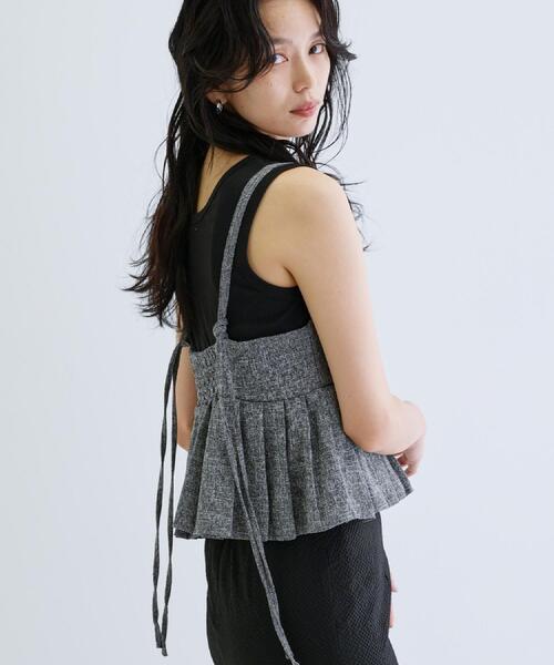 GALLEST（ギャレスト）の「◆【一部店舗限定】ツイードキャミビスチェ（タンクトップ・レディース・グレー/ブラック・38）」の6枚目の写真