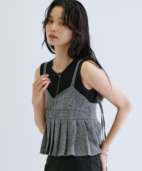 GALLEST（ギャレスト）の「◆【一部店舗限定】ツイードキャミビスチェ（タンクトップ・レディース・グレー/ブラック・38）」の8枚目の写真