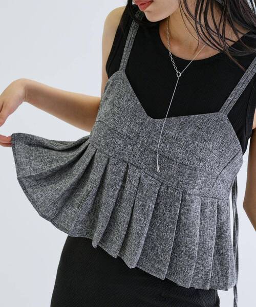 GALLEST（ギャレスト）の「◆【一部店舗限定】ツイードキャミビスチェ（タンクトップ・レディース・グレー/ブラック・38）」の9枚目の写真