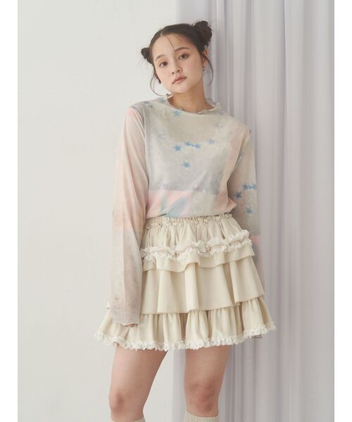 merry jenny（メリージェニー）の「フリルベロアミニスカート（スカート・レディース・アイボリー/ブラウン・FREE）」の20枚目の写真