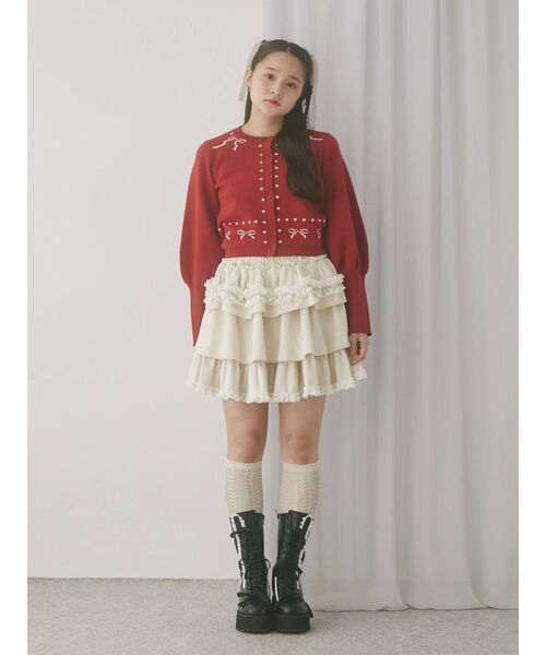 merry jenny ベロアスカート 新品 フリルベロアミニスカート(スカート)|merry jenny(メリー