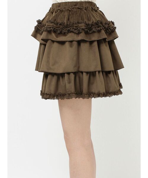 merry jenny（メリージェニー）の「フリルベロアミニスカート（スカート・レディース・アイボリー/ブラウン・FREE）」の11枚目の写真