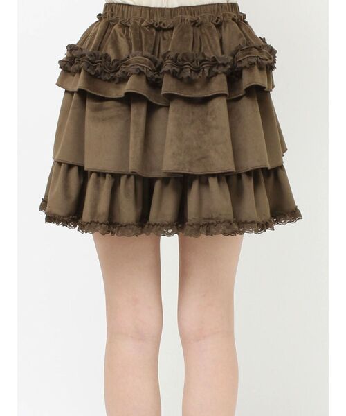 merry jenny（メリージェニー）の「フリルベロアミニスカート（スカート・レディース・アイボリー/ブラウン・FREE）」の12枚目の写真