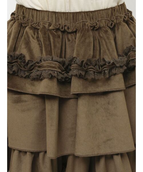 merry jenny（メリージェニー）の「フリルベロアミニスカート（スカート・レディース・アイボリー/ブラウン・FREE）」の13枚目の写真