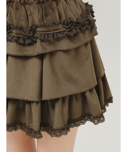 merry jenny（メリージェニー）の「フリルベロアミニスカート（スカート・レディース・アイボリー/ブラウン・FREE）」の14枚目の写真