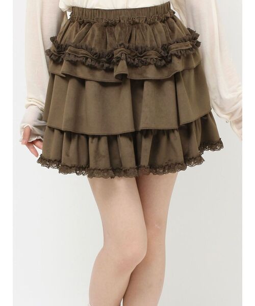 セール】フリルベロアミニスカート（スカート）｜merry jenny（メリー