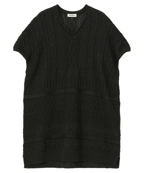 Plantation（プランテーション）の「ガンジーニット / ベスト / (O)（ベスト・レディース・ブラック/オフホワイト/ブルー・M size）」の2枚目の写真