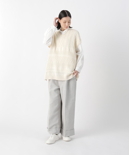 Plantation（プランテーション）の「ガンジーニット / ベスト / (O)（ベスト・レディース・ブラック/オフホワイト/ブルー・M size）」の9枚目の写真