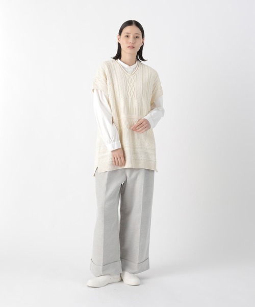 Plantation（プランテーション）の「ガンジーニット / ベスト / (O)（ベスト・レディース・ブラック/オフホワイト/ブルー・M size）」の10枚目の写真