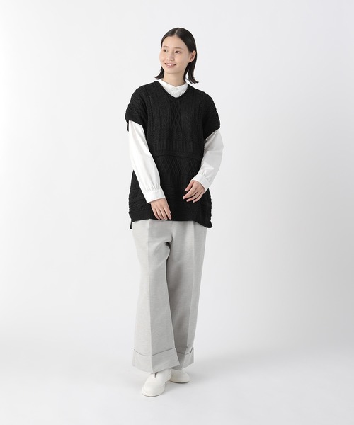 Plantation（プランテーション）の「ガンジーニット / ベスト / (O)（ベスト・レディース・ブラック/オフホワイト/ブルー・M size）」の11枚目の写真