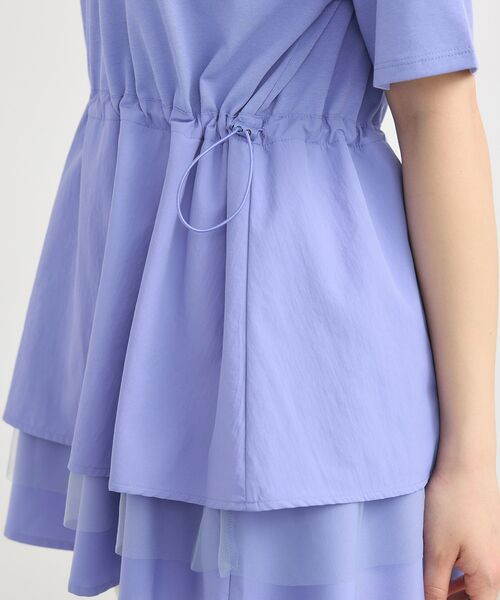 earth music&ecology（アースミュージックアンドエコロジー）の「異素材ドッキングドロストチュニック（チュニック・レディース・ブルー/アイボリー/ブラック・FREE）」の20枚目の写真