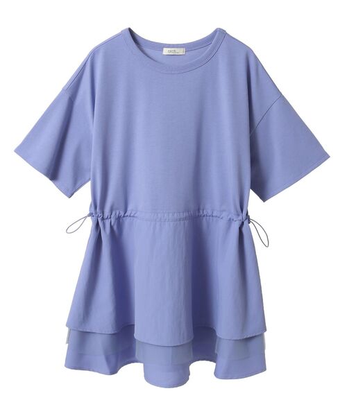 earth music&ecology（アースミュージックアンドエコロジー）の「異素材ドッキングドロストチュニック（チュニック・レディース・ブルー/アイボリー/ブラック・FREE）」の21枚目の写真