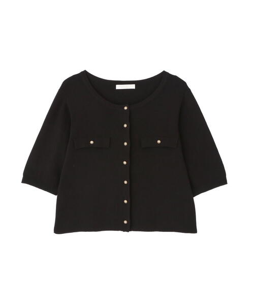 PROPORTION BODY DRESSING（プロポーションボディドレッシング）の「ショート半袖カーデ / 1215274700（カーディガン/ボレロ・レディース・ブラック/オフホワイト/ピンク・FREE）」の4枚目の写真