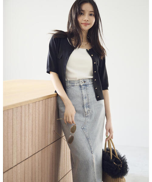 PROPORTION BODY DRESSING（プロポーションボディドレッシング）の「ショート半袖カーデ / 1215274700（カーディガン/ボレロ・レディース・ブラック/オフホワイト/ピンク・FREE）」の5枚目の写真