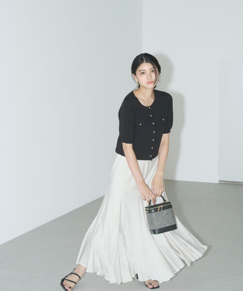 PROPORTION BODY DRESSING（プロポーションボディドレッシング）の「ショート半袖カーデ / 1215274700（カーディガン/ボレロ・レディース・ブラック/オフホワイト/ピンク・FREE）」の8枚目の写真