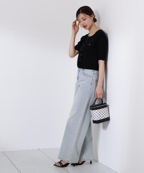 PROPORTION BODY DRESSING（プロポーションボディドレッシング）の「ショート半袖カーデ / 1215274700（カーディガン/ボレロ・レディース・ブラック/オフホワイト/ピンク・FREE）」の13枚目の写真