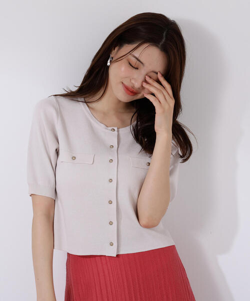 PROPORTION BODY DRESSING（プロポーションボディドレッシング）の「ショート半袖カーデ / 1215274700（カーディガン/ボレロ・レディース・ブラック/オフホワイト/ピンク・FREE）」の21枚目の写真