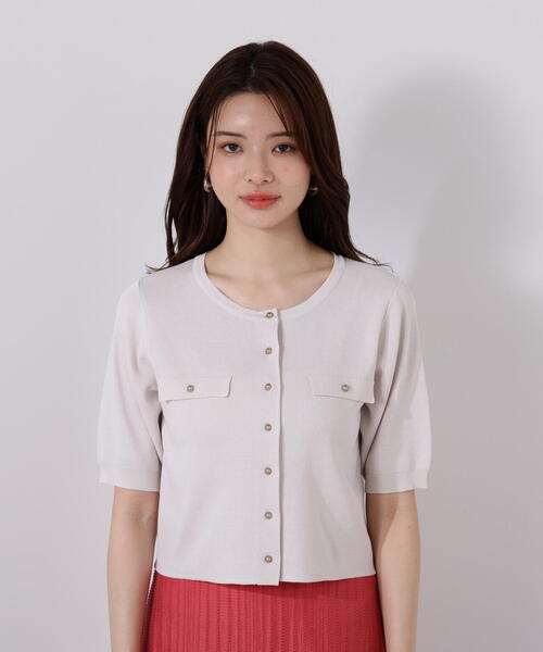 PROPORTION BODY DRESSING（プロポーションボディドレッシング）の「ショート半袖カーデ / 1215274700（カーディガン/ボレロ・レディース・ブラック/オフホワイト/ピンク・FREE）」の22枚目の写真