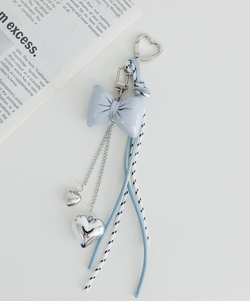 LA VORAGINE（ラ ヴォラジネ）の「ハートリボンロープマルチ チャーム（チャーム・レディース・ブラック/ブルー/シルバー/ベージュ/イエロー/ピンク・FREE）」の13枚目の写真