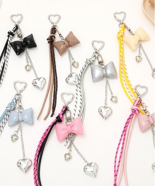 LA VORAGINE（ラ ヴォラジネ）の「ハートリボンロープマルチ チャーム（チャーム・レディース・ブラック/ブルー/シルバー/ベージュ/イエロー/ピンク・FREE）」の7枚目の写真