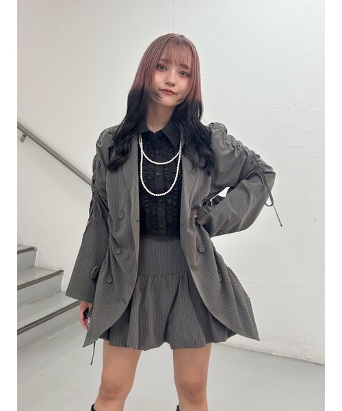 jouetie(ジュエティ)の「バルーンスカパン【セットアップ対応】(スカート・レディース・ブラック/ネイビー/グレー・MEDIUM)」の6枚目の写真