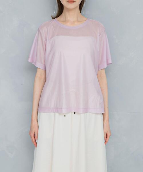 URBAN RESEARCH ROSSO WOMEN（アーバンリサーチ　ロッソ）の「シアーブライトカットソー（Tシャツ/カットソー・レディース・ピンク/オフホワイト・FREE）」の5枚目の写真