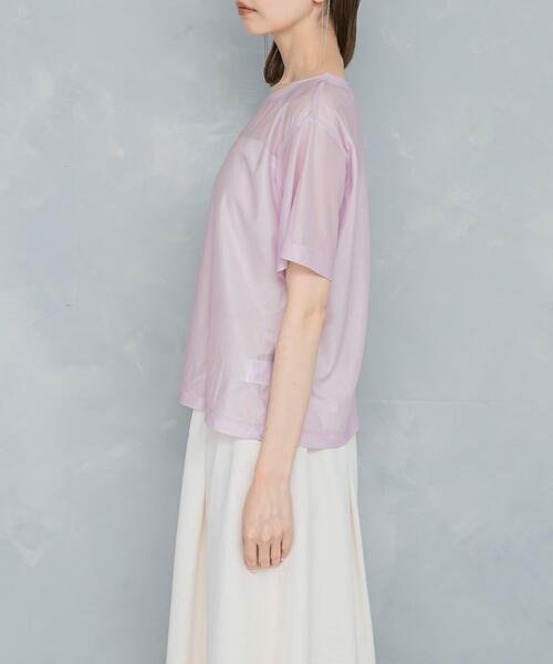 URBAN RESEARCH ROSSO WOMEN（アーバンリサーチ　ロッソ）の「シアーブライトカットソー（Tシャツ/カットソー・レディース・ピンク/オフホワイト・FREE）」の6枚目の写真