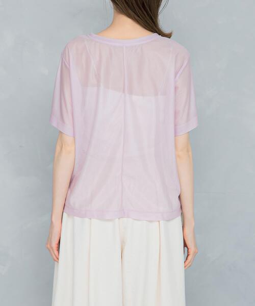 URBAN RESEARCH ROSSO WOMEN（アーバンリサーチ　ロッソ）の「シアーブライトカットソー（Tシャツ/カットソー・レディース・ピンク/オフホワイト・FREE）」の7枚目の写真