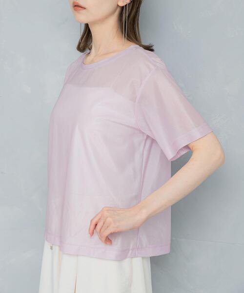 URBAN RESEARCH ROSSO WOMEN（アーバンリサーチ　ロッソ）の「シアーブライトカットソー（Tシャツ/カットソー・レディース・ピンク/オフホワイト・FREE）」の9枚目の写真